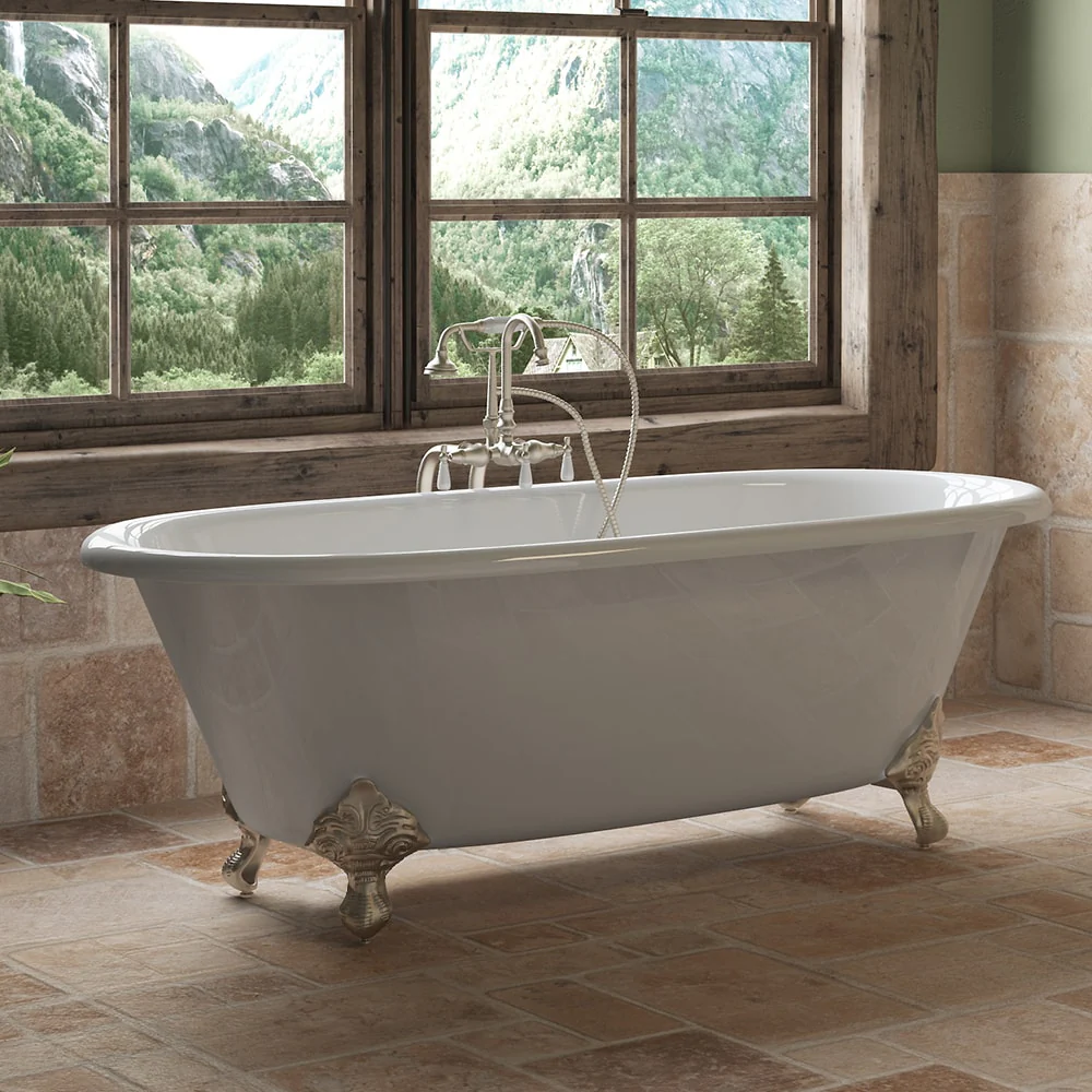 Cambridge Plumbing Cast Iron Double Ended Clawfoot Tub 67" X 30"
