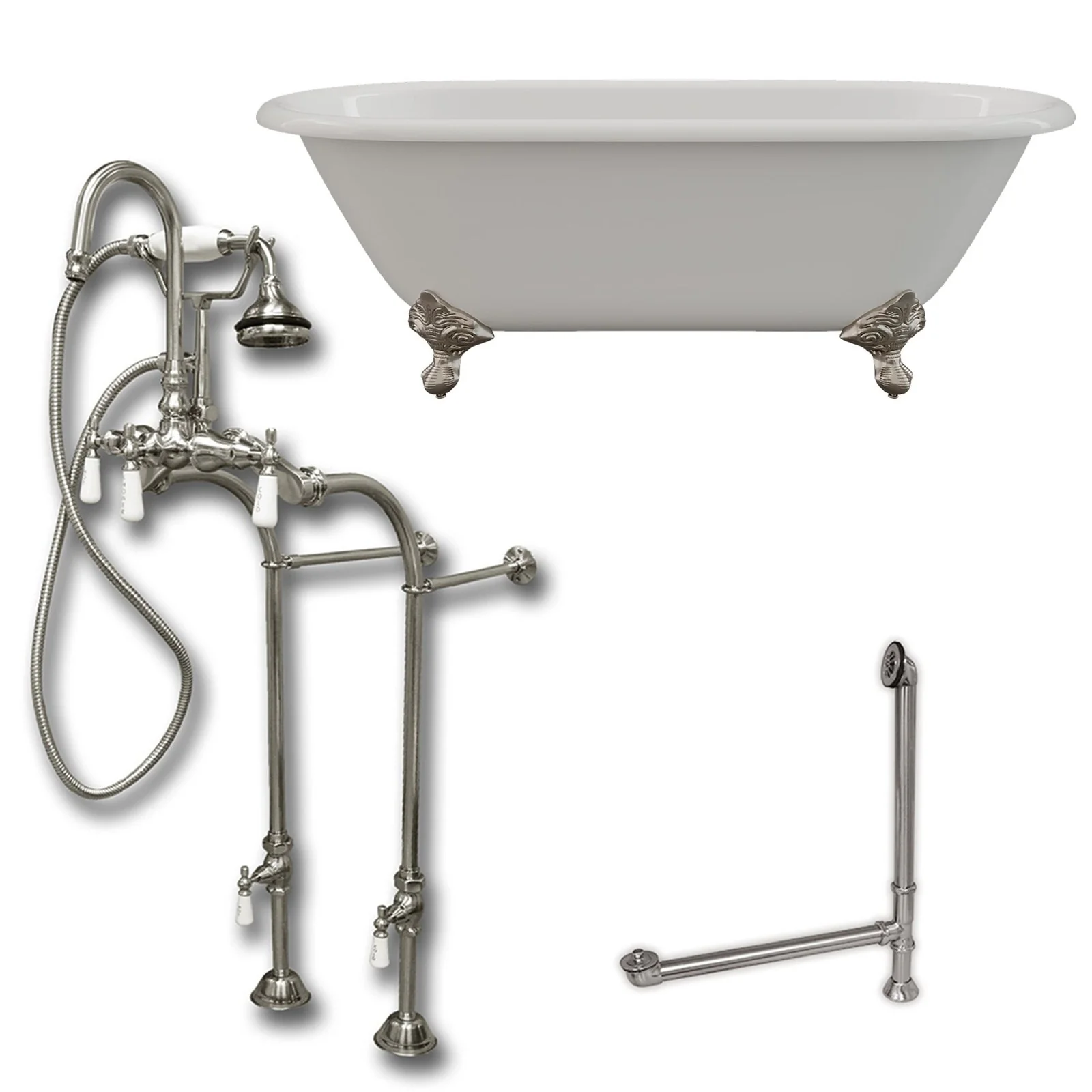 Cambridge Plumbing Cast Iron Double Ended Clawfoot Tub 67" X 30" - Image 2
