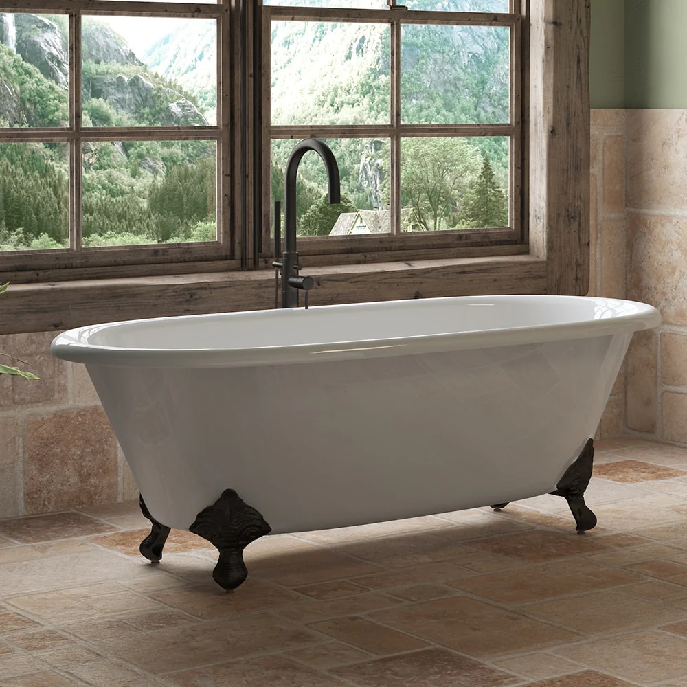 Cambridge Plumbing Cast Iron Double Ended Clawfoot Tub 67" X 30"
