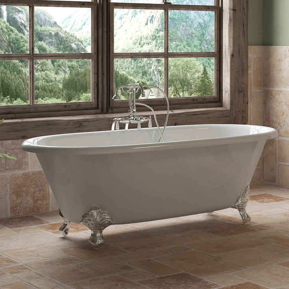 Cambridge Plumbing Cast Iron Double Ended Clawfoot Tub 67" X 30"