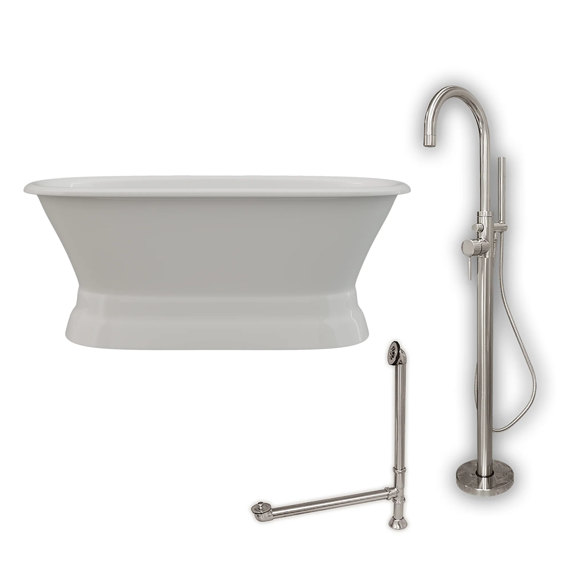 Cambridge Plumbing Cast Iron Double Ended Pedestal Tub 60" X 30"