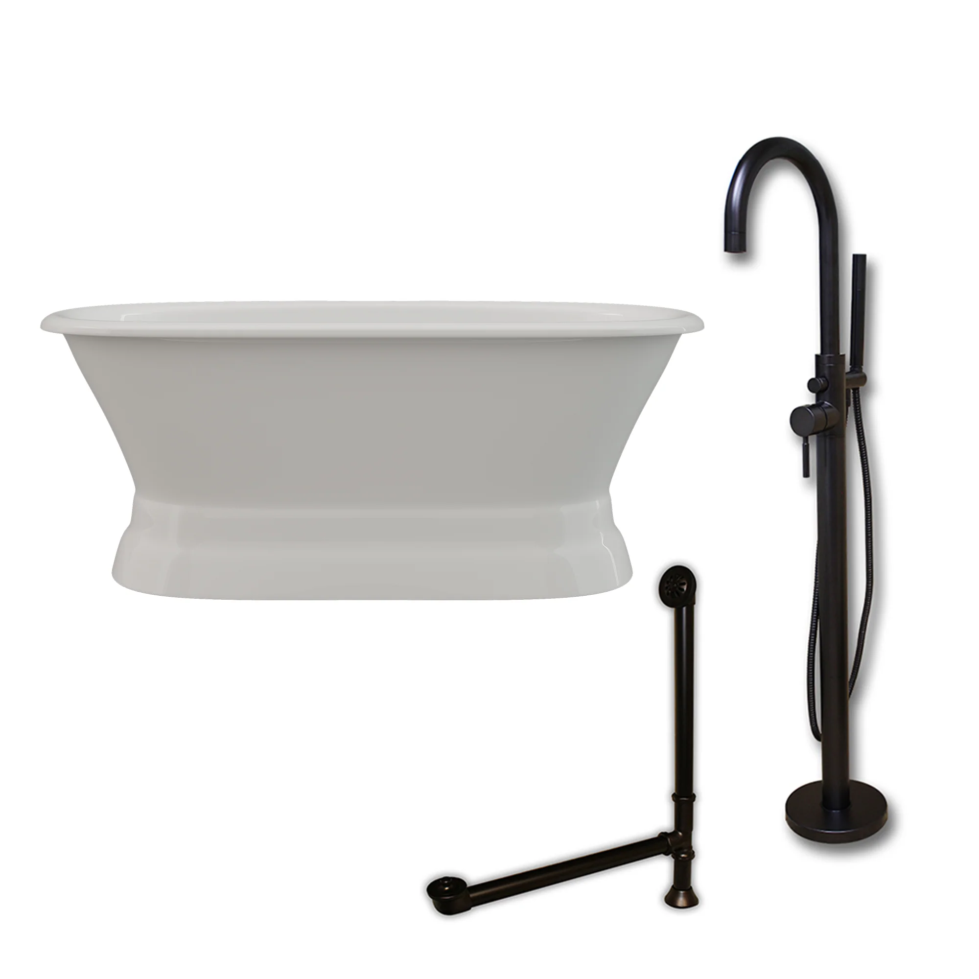 Cambridge Plumbing Cast Iron Double Ended Pedestal Tub 60" X 30"