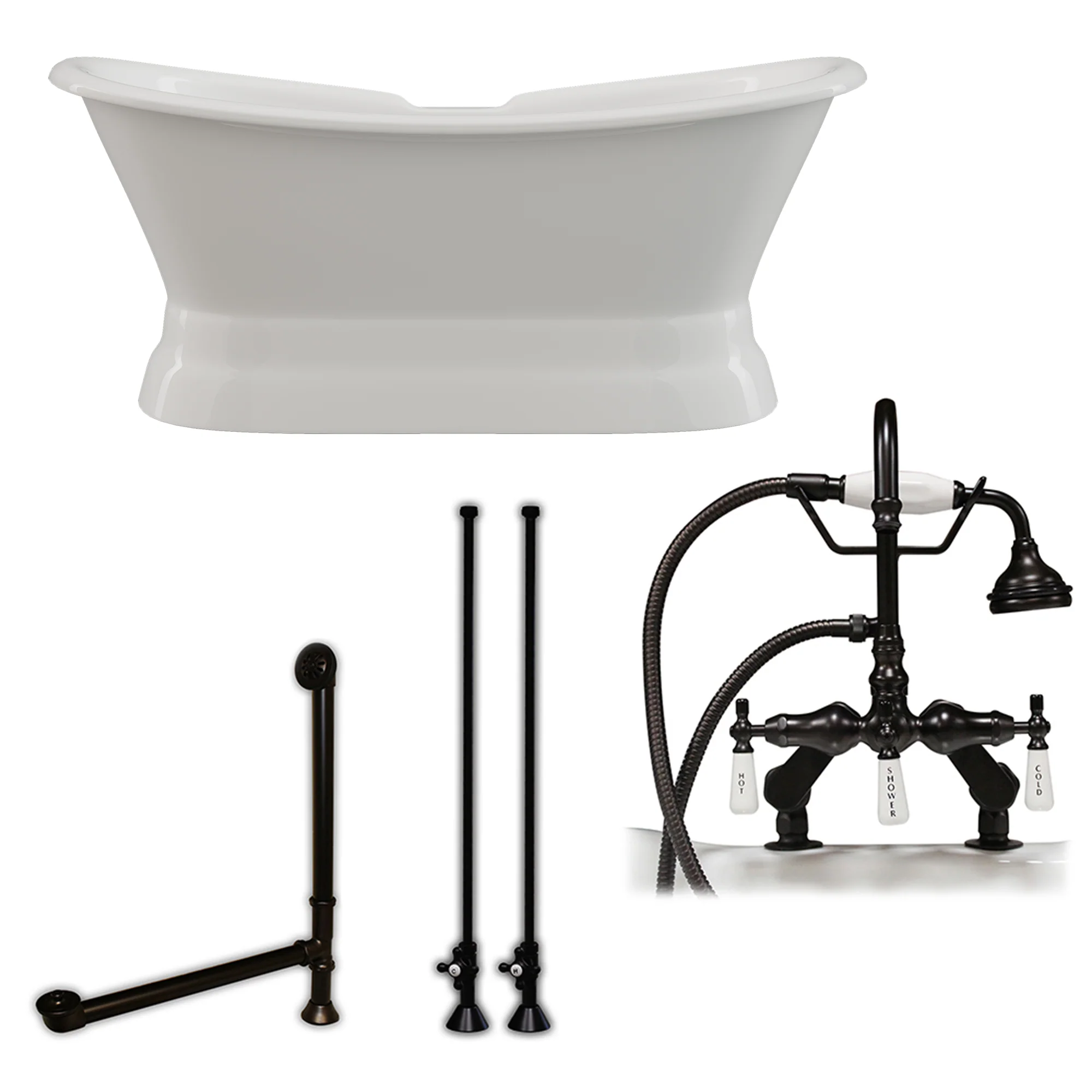 Cambridge Plumbing Cast Iron Double Ended Slipper Tub 71" X 30" - Image 2