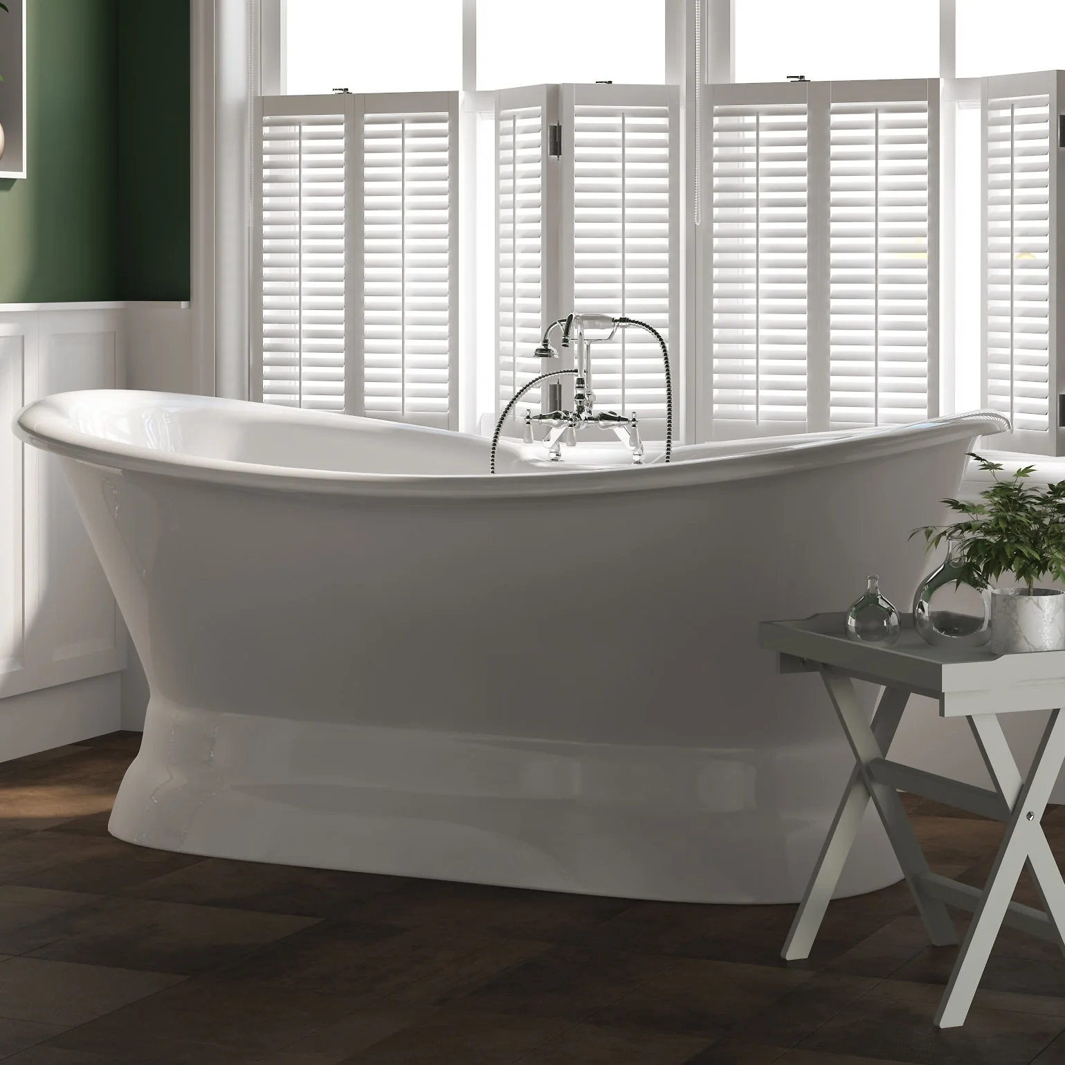 Cambridge Plumbing Cast Iron Double Ended Slipper Tub 71" X 30"
