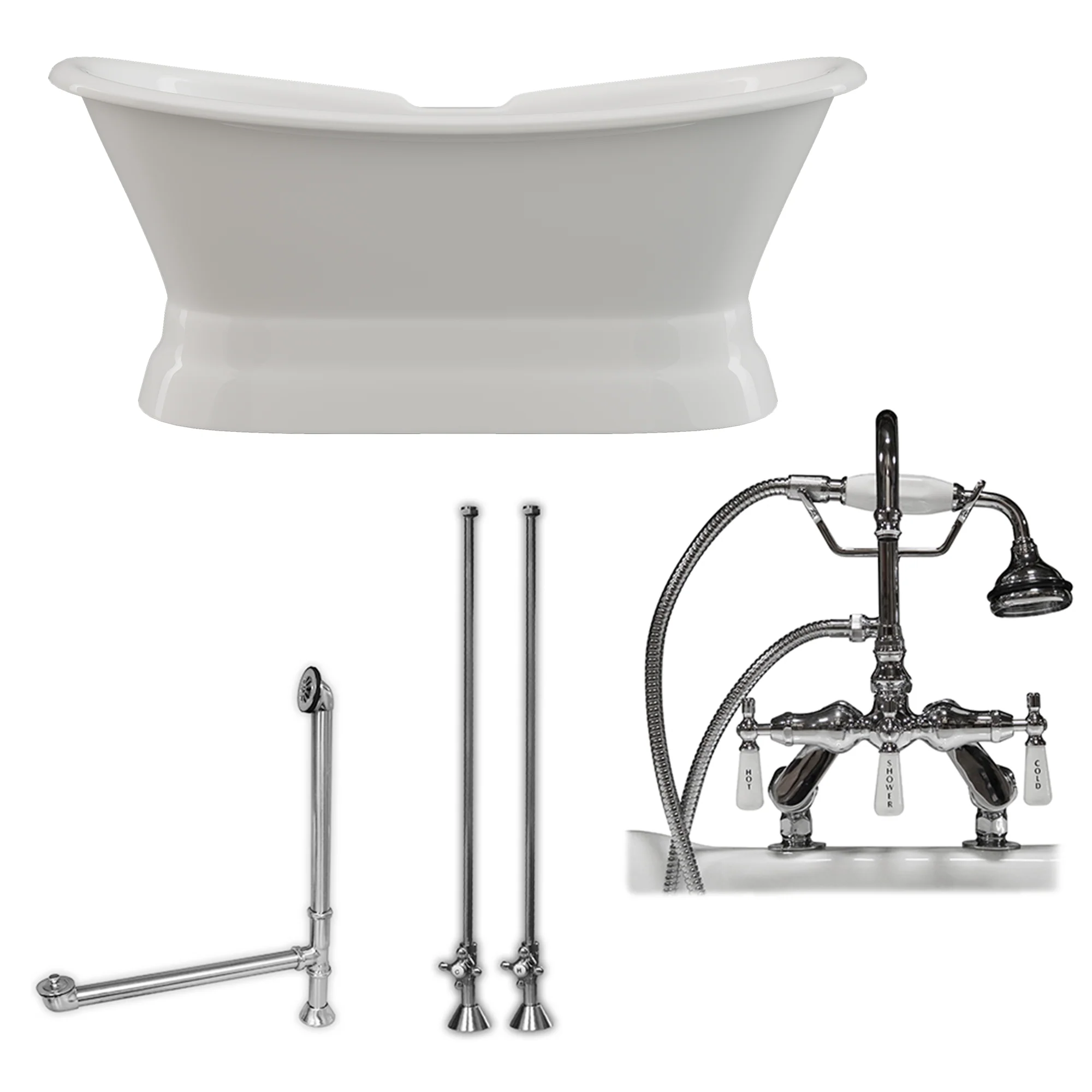 Cambridge Plumbing Cast Iron Double Ended Slipper Tub 71" X 30" - Image 2