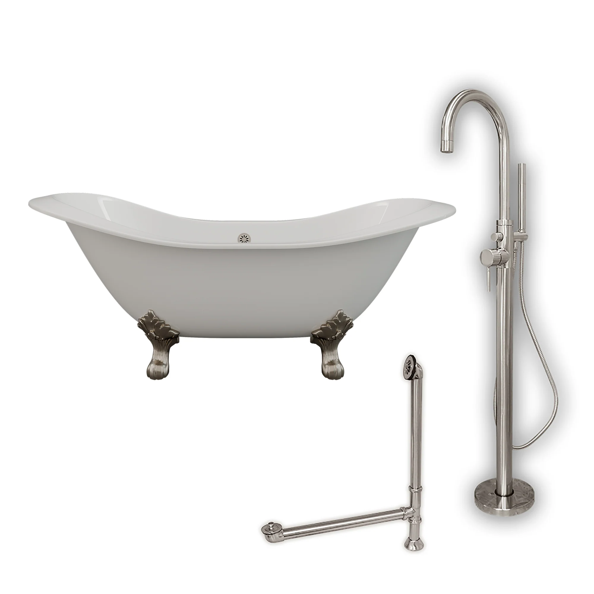 Cambridge Plumbing Cast Iron Double Ended Slipper Tub 71" X 30"
