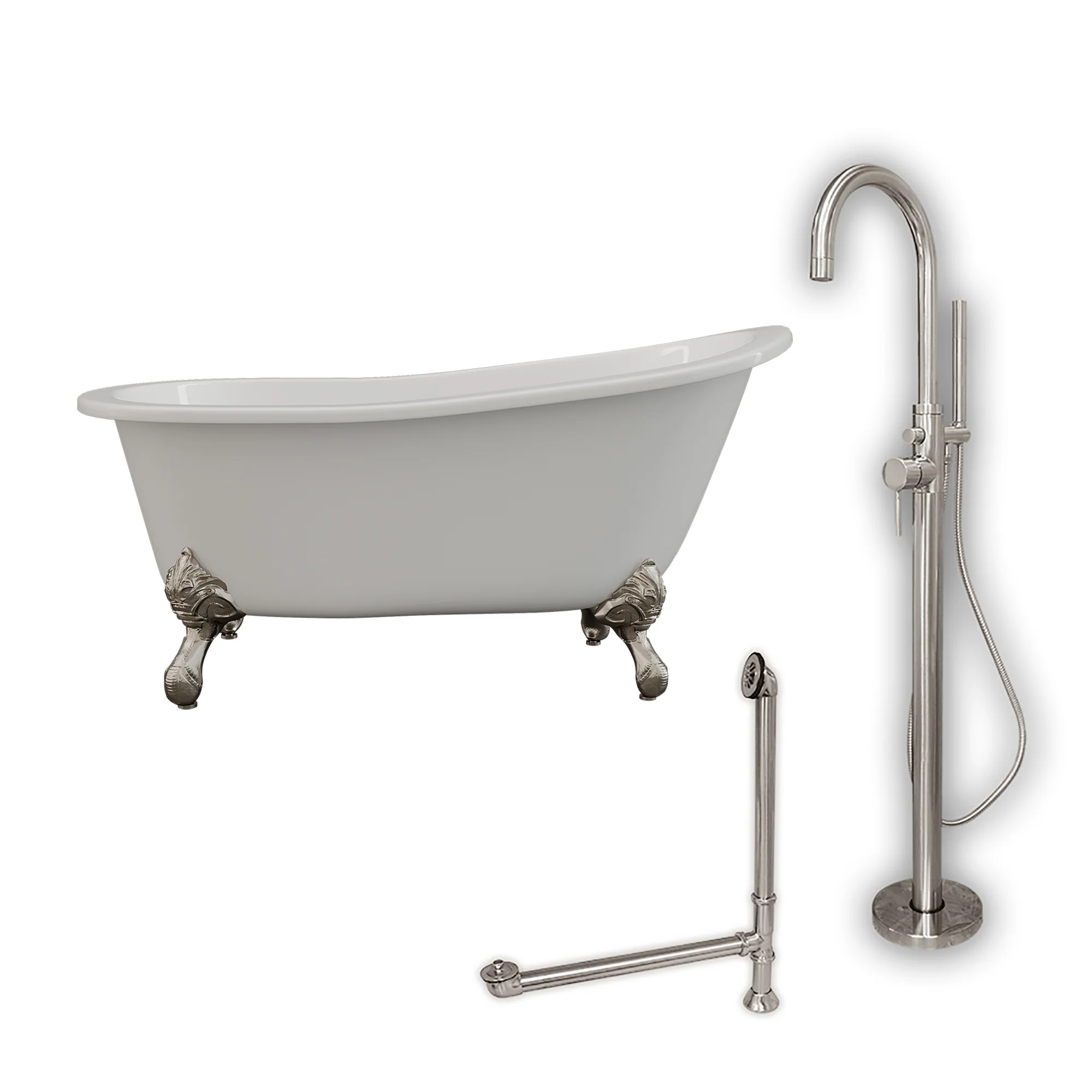 Cambridge Plumbing Cast Iron Slipper Clawfoot Tub 61" X 30"