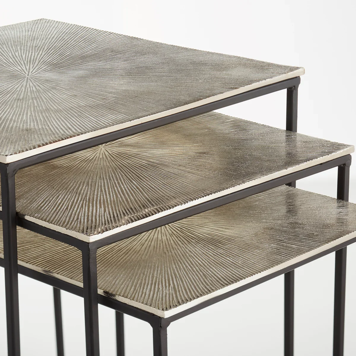 Cyan Design Irvine Nesting Tables | Raw Nickel And Black 9717 - Image 2