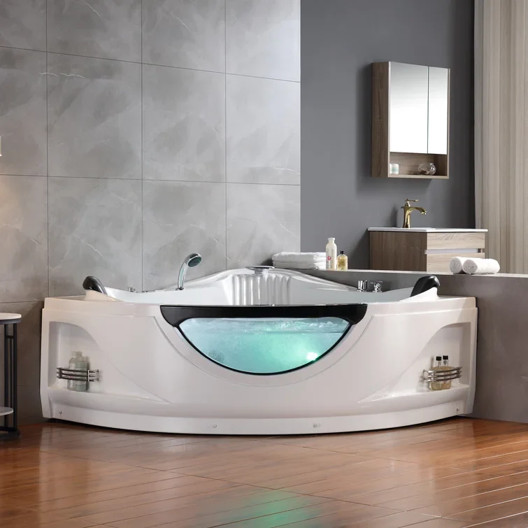 Empava 59 inch Whirlpool LED Corner Bathtub - EMPV-59JT319LED - Image 2