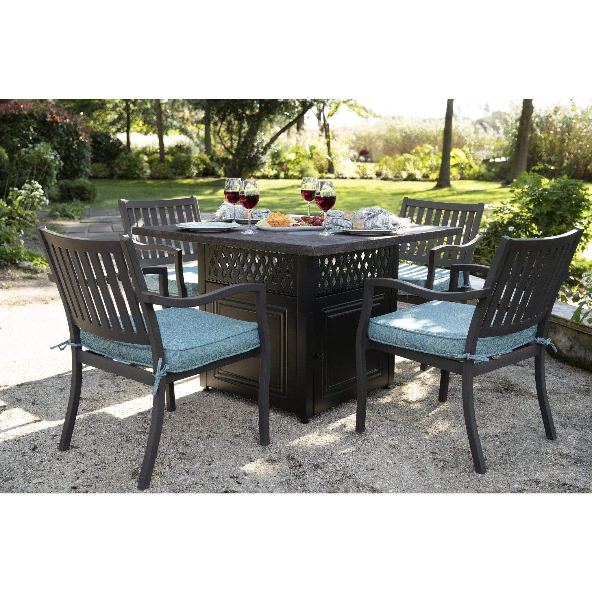 Endless Summer The Benjamin, Dual Heat LP Gas Outdoor Firepit/Patio Heater with Wood Look Resin Mantel GAD19106ES - Image 3