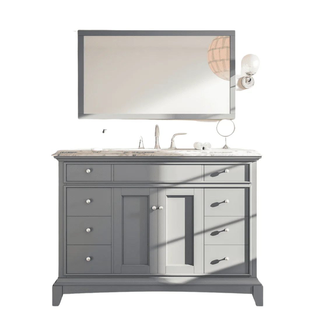 Eviva Elite Stamford 42" Bathroom Vanity with Double OG Edge White Carrara Countertop and Undermount Porcelain Sink - Image 2