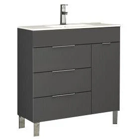 Eviva Geminis 28" Modern Bathroom Vanity with White Integrated Porcelain Sink - Image 3
