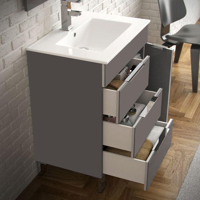 Eviva Geminis 28" Modern Bathroom Vanity with White Integrated Porcelain Sink - Image 4