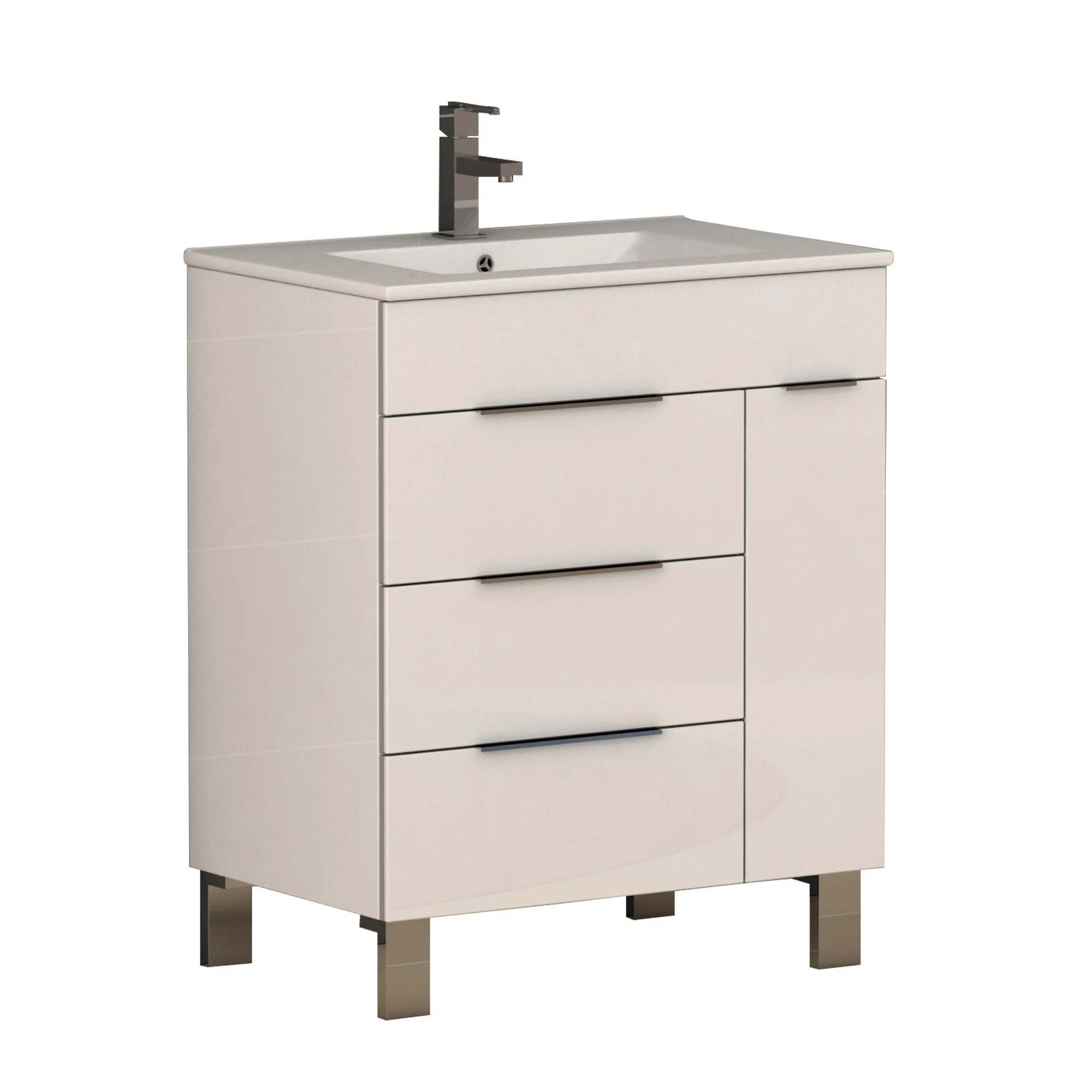 Eviva Geminis 28" Modern Bathroom Vanity with White Integrated Porcelain Sink - Image 6
