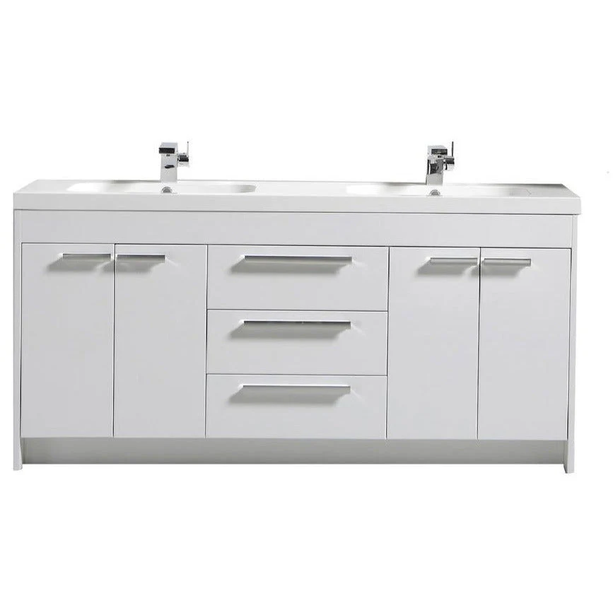 Eviva Lugano 72" Modern Double Sink Bathroom Vanity with White Integrated Acrylic Top - Image 26