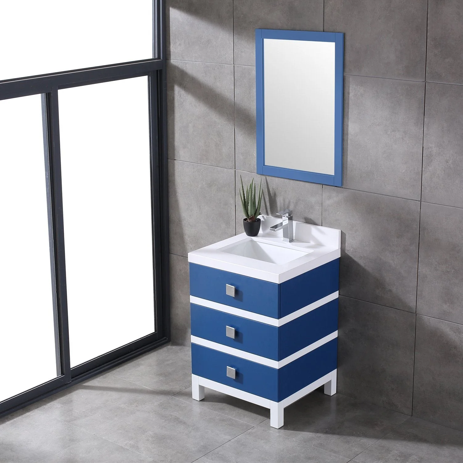 Eviva Sydney 24" Bathroom Vanity with Solid Quartz Countertop - Image 3
