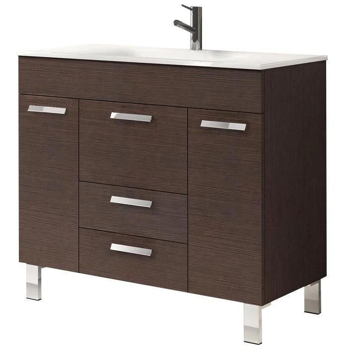 Eviva Venus 36" Modern Bathroom Vanity Wall Mount with White Integrated Porcelain Sink