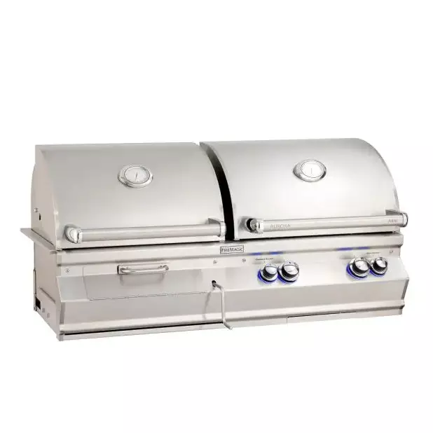 Fire Magic Aurora Built-In Natural Gas & Charcoal Combo Grill With One Infrared Burner