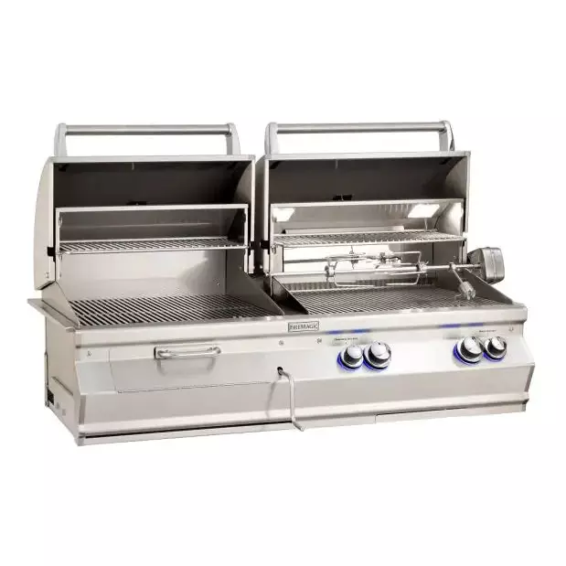 Fire Magic Aurora Built-In Natural Gas & Charcoal Combo Grill With One Infrared Burner - Image 2