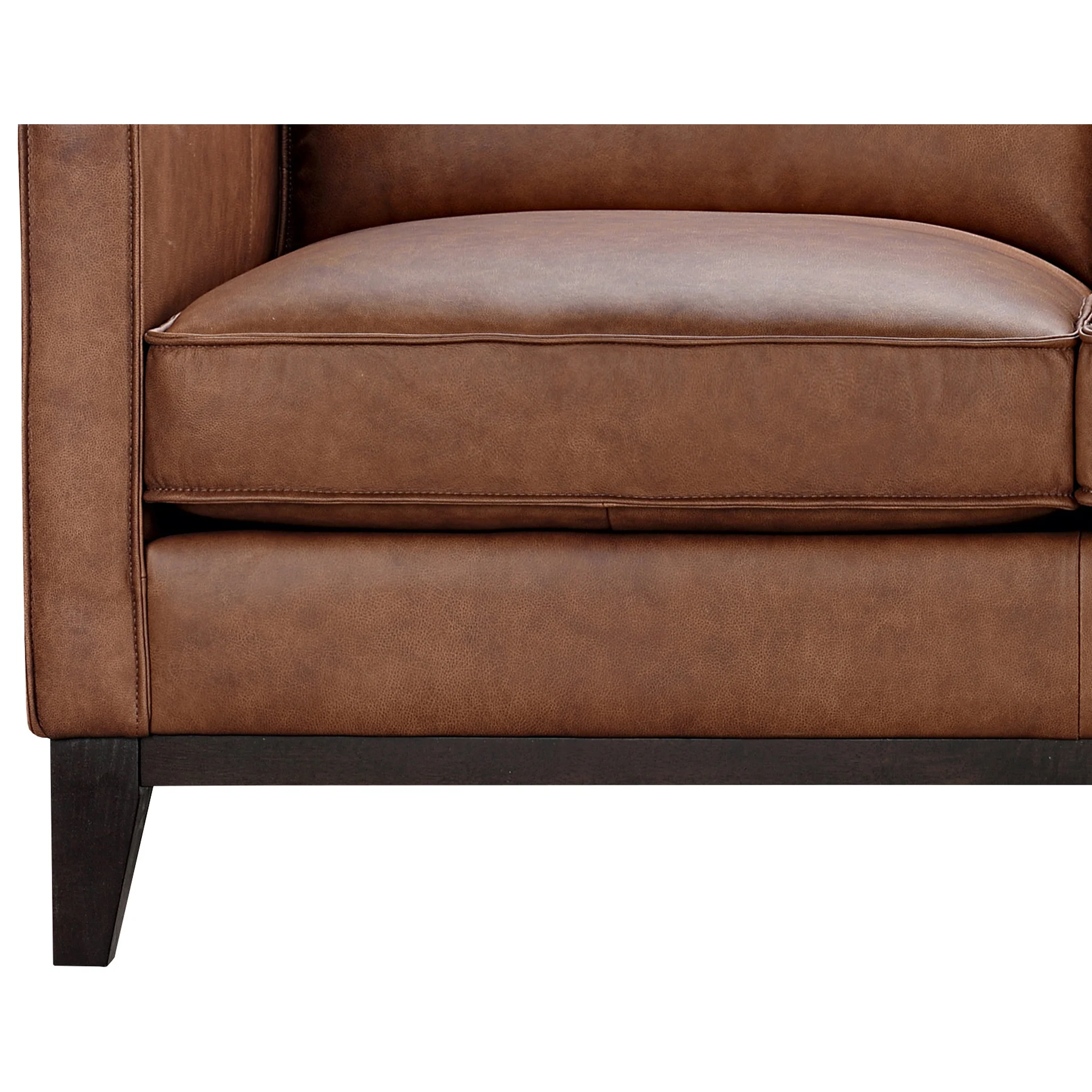 GTR Pimlico Brown Leather Sectional with RAF Chaise - Image 5