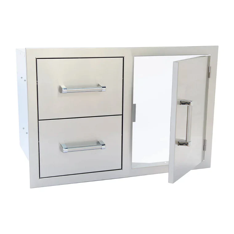 Kokomo Outdoor Kitchen Stainless Steel Two Drawer - One Door Combo - Image 2