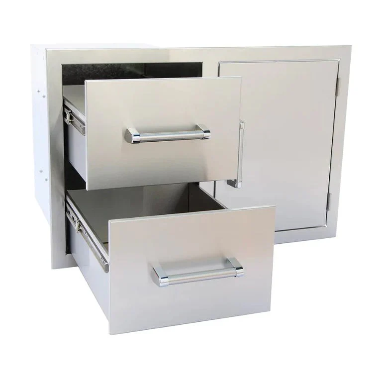 Kokomo Outdoor Kitchen Stainless Steel Two Drawer - One Door Combo - Image 3