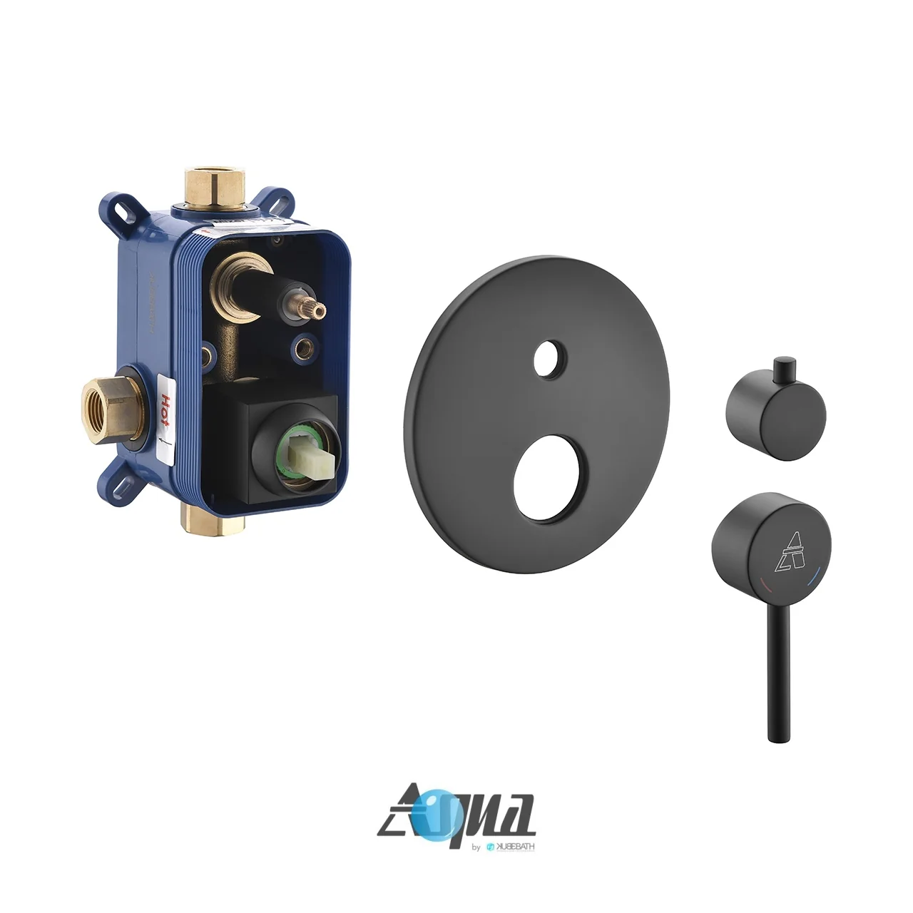 KubeBath Aqua Rondo Rough-In Valve With Cover Plate, Handle, and Diverter - Image 4
