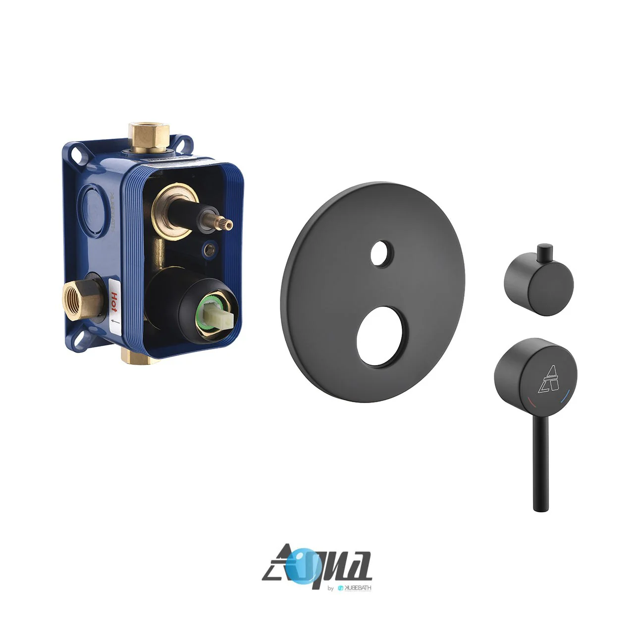KubeBath Aqua Rondo Rough-In Valve With Cover Plate, Handle, and Diverter - Image 6