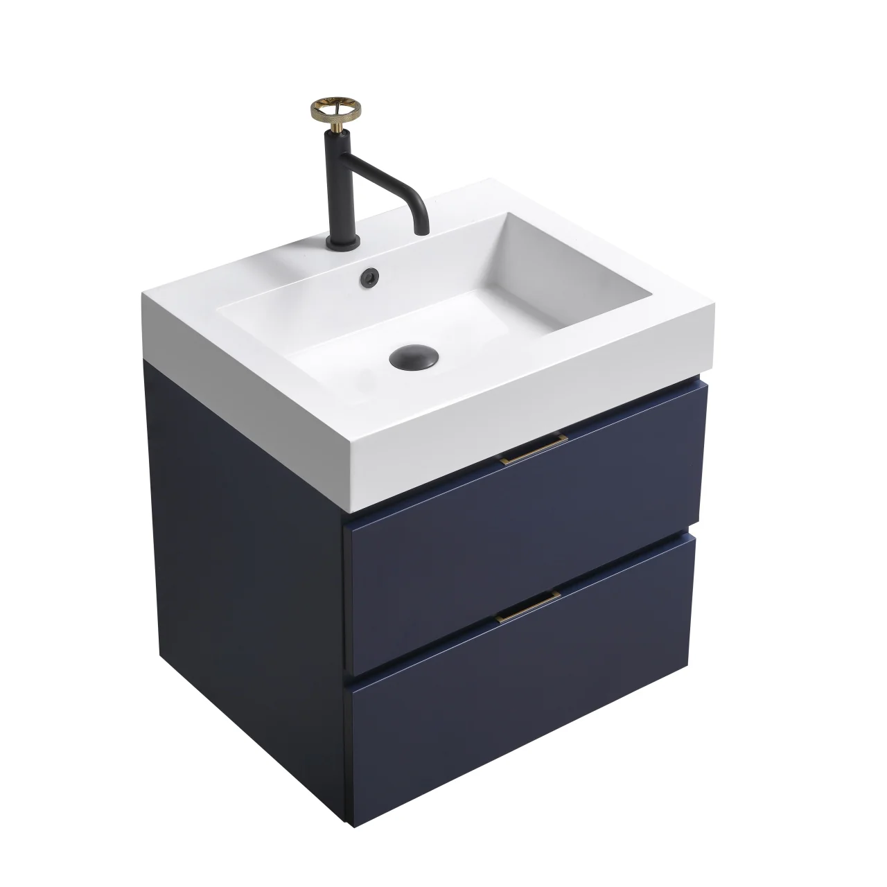 KubeBath Blue Wall Mount Modern Bathroom Vanity - Image 2