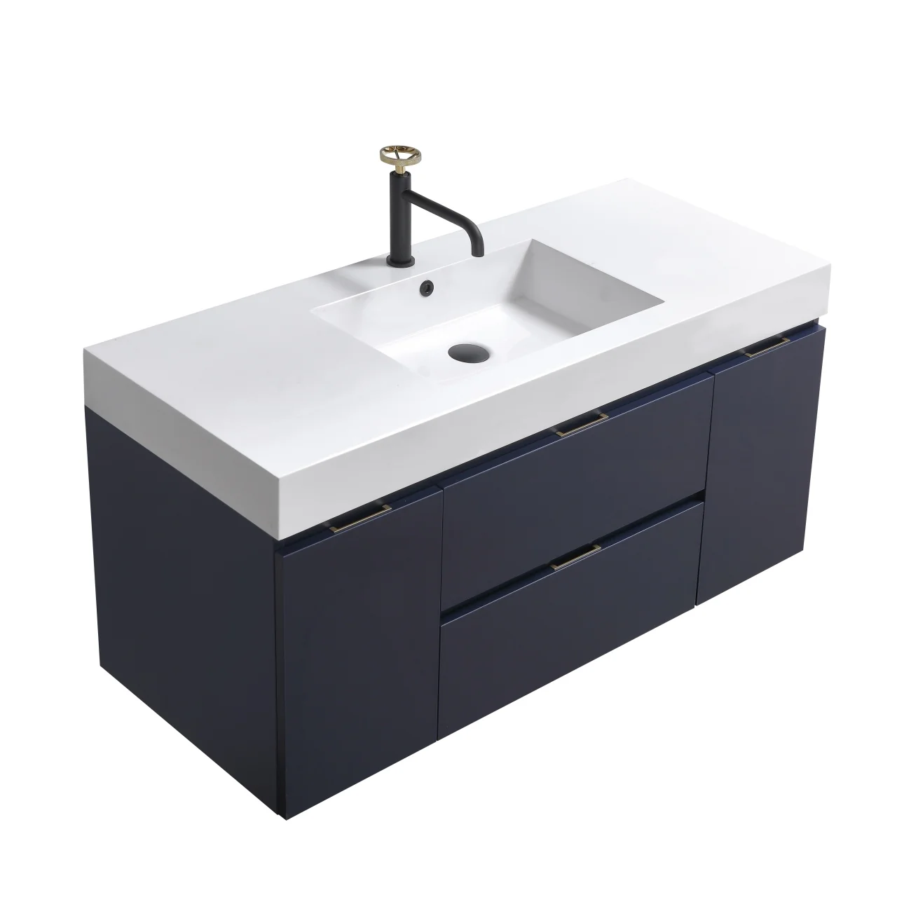 KubeBath Blue Wall Mount Modern Bathroom Vanity - Image 21