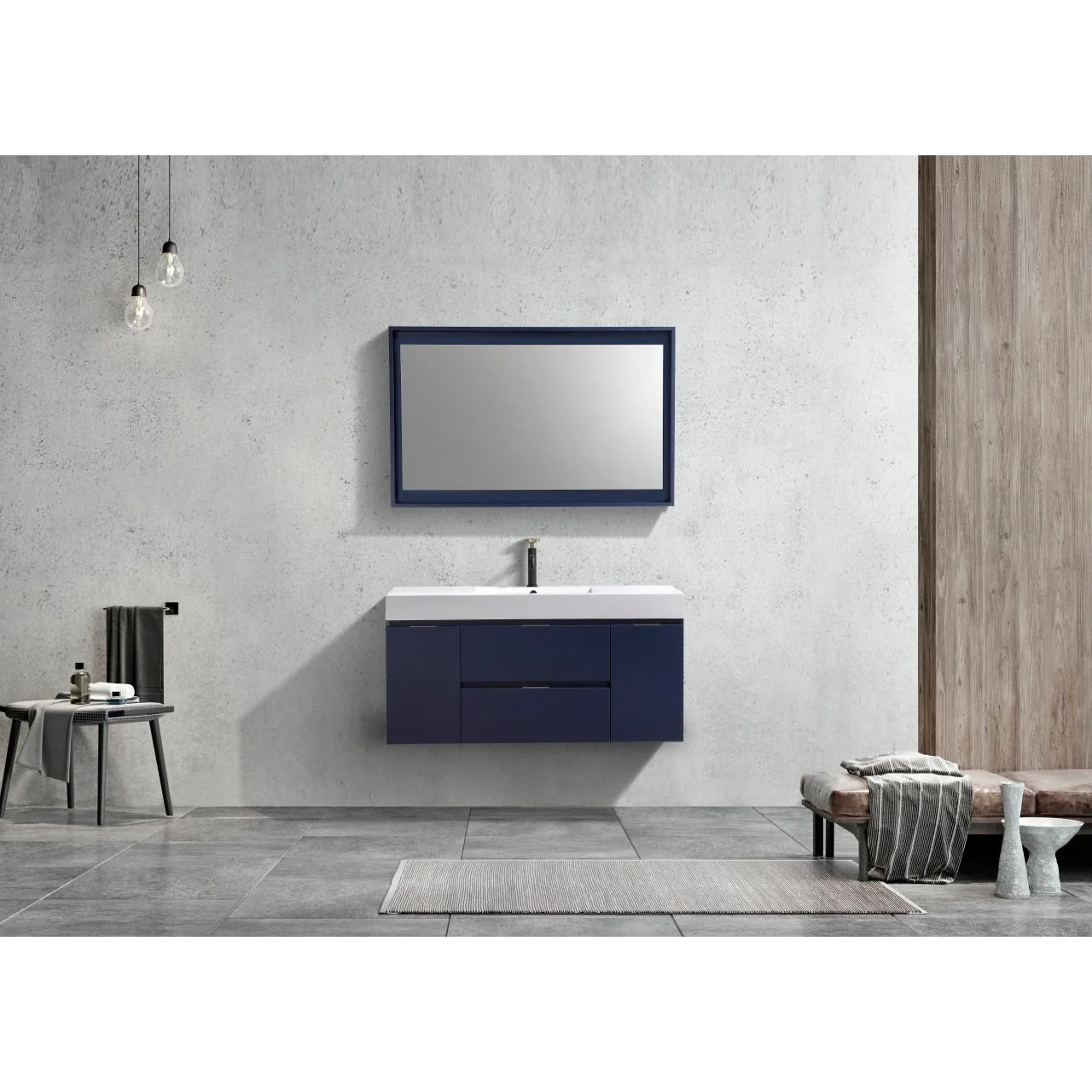 KubeBath Blue Wall Mount Modern Bathroom Vanity - Image 22