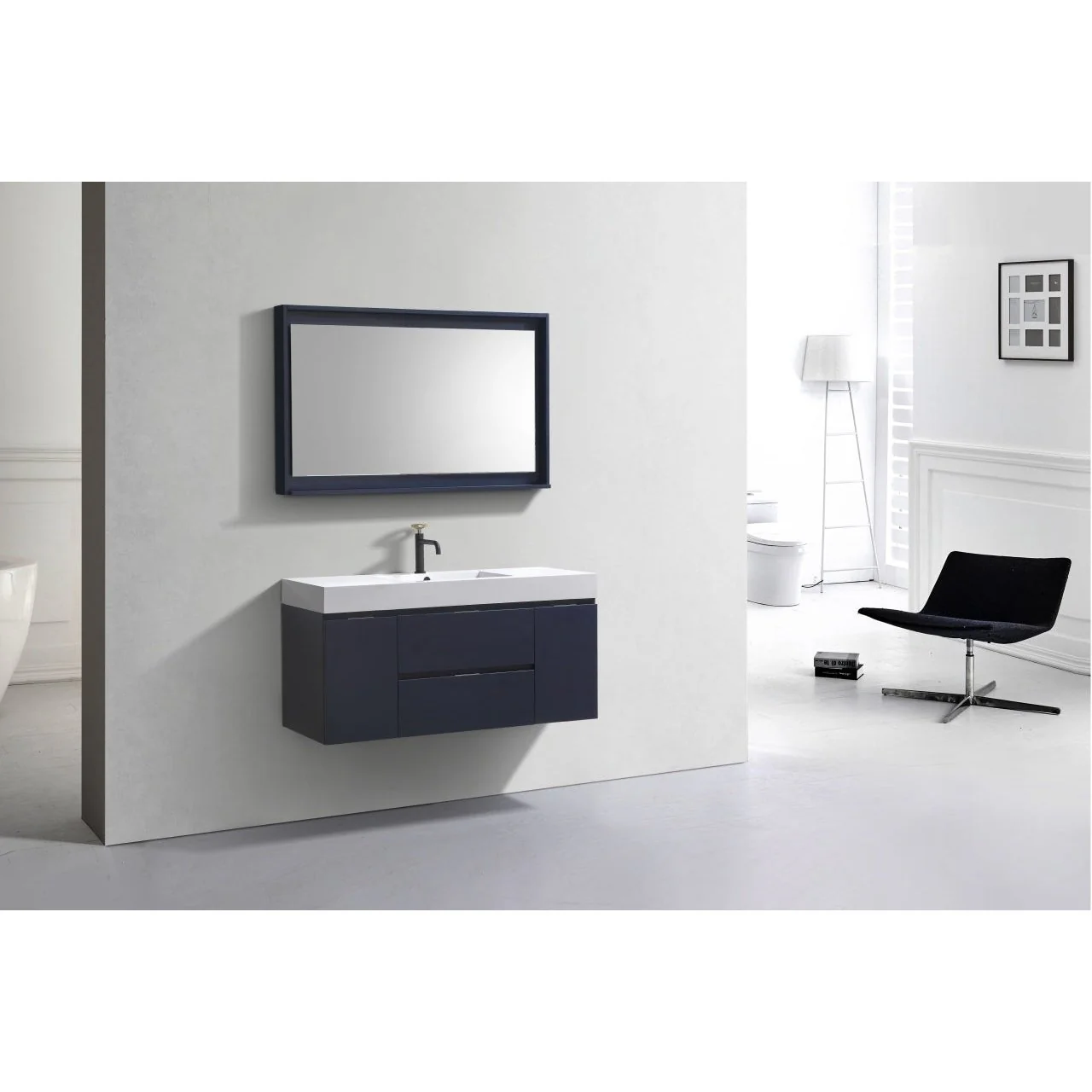 KubeBath Blue Wall Mount Modern Bathroom Vanity - Image 24