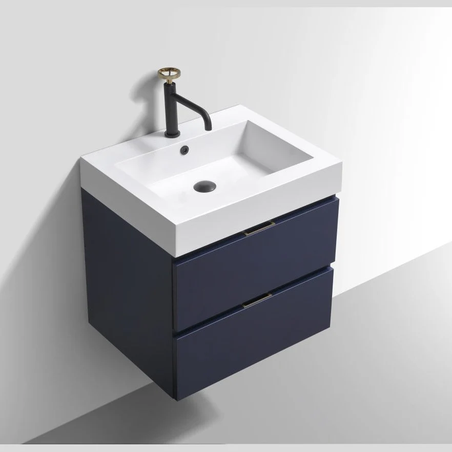 KubeBath Blue Wall Mount Modern Bathroom Vanity - Image 3