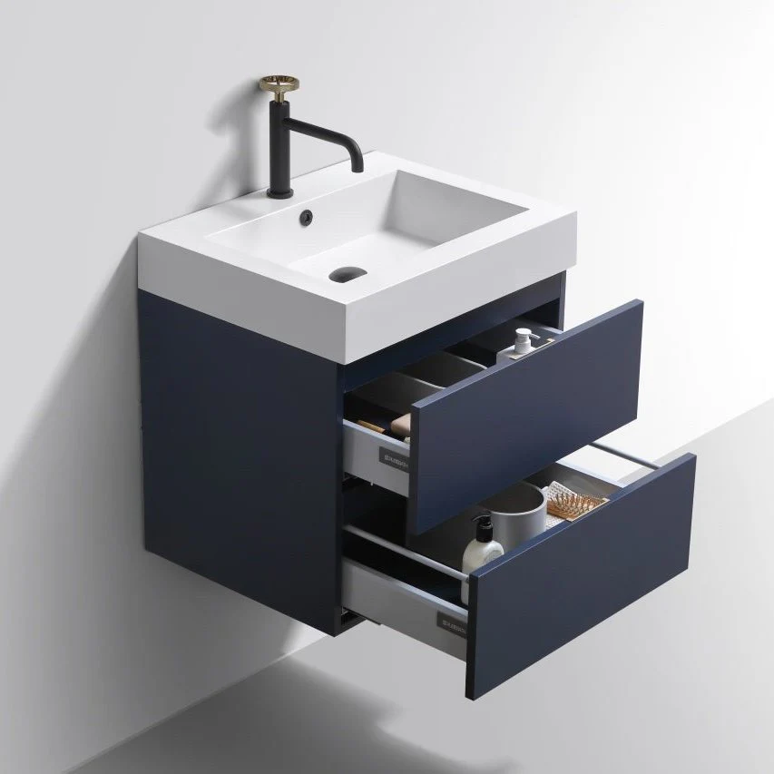 KubeBath Blue Wall Mount Modern Bathroom Vanity - Image 5