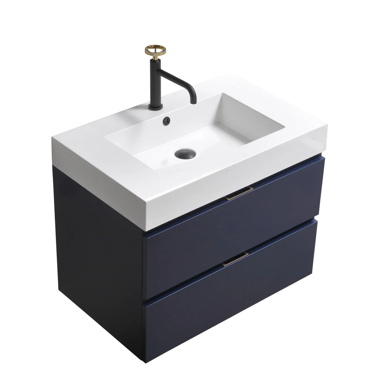 KubeBath Blue Wall Mount Modern Bathroom Vanity - Image 7