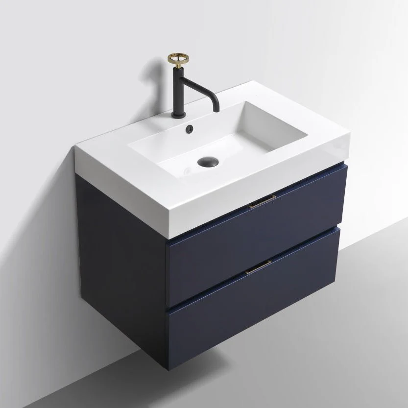 KubeBath Blue Wall Mount Modern Bathroom Vanity - Image 8