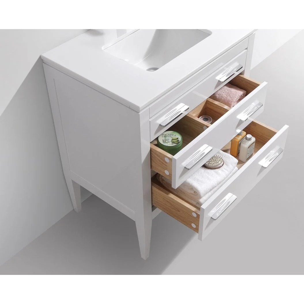 KubeBath Eiffel Gloss White Vanity with Quartz Counter Top - Image 10