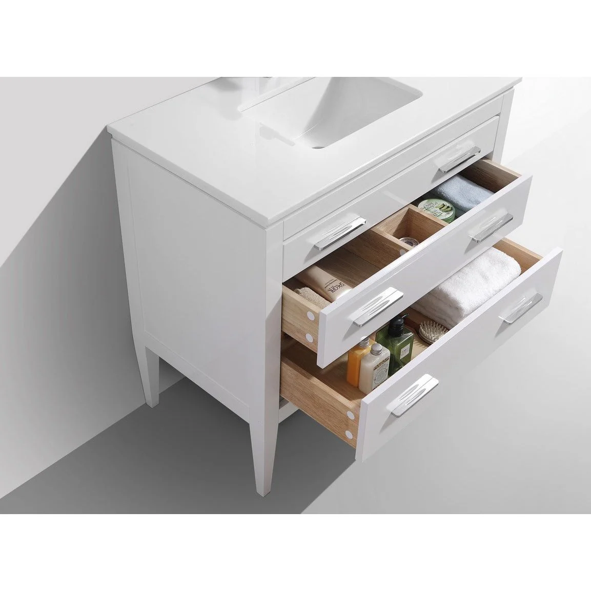 KubeBath Eiffel Gloss White Vanity with Quartz Counter Top - Image 16
