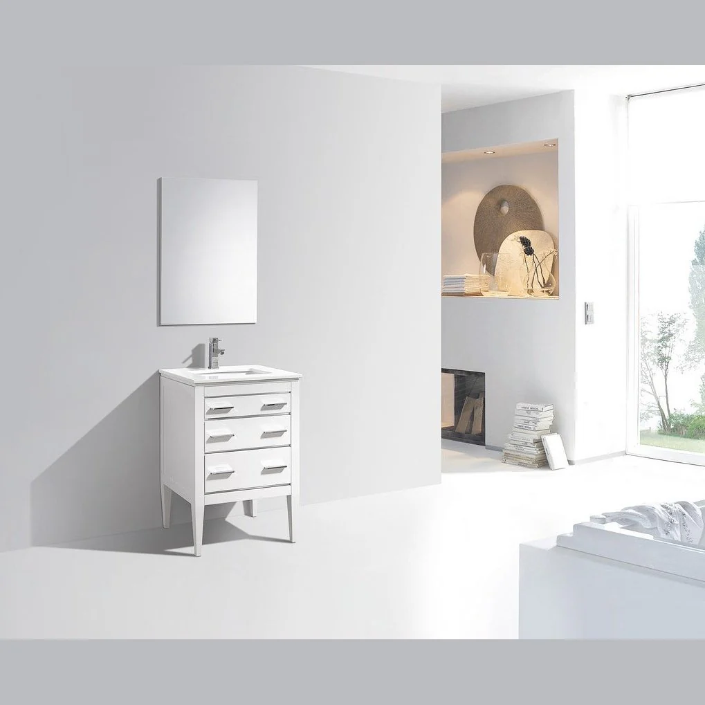 KubeBath Eiffel Gloss White Vanity with Quartz Counter Top - Image 6