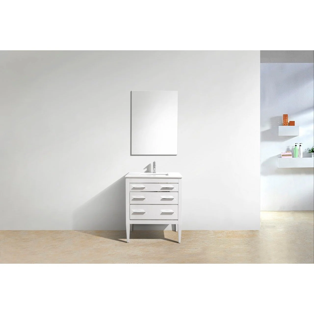 KubeBath Eiffel Gloss White Vanity with Quartz Counter Top - Image 7
