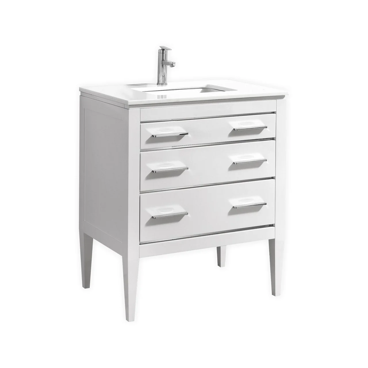 KubeBath Eiffel Gloss White Vanity with Quartz Counter Top - Image 8
