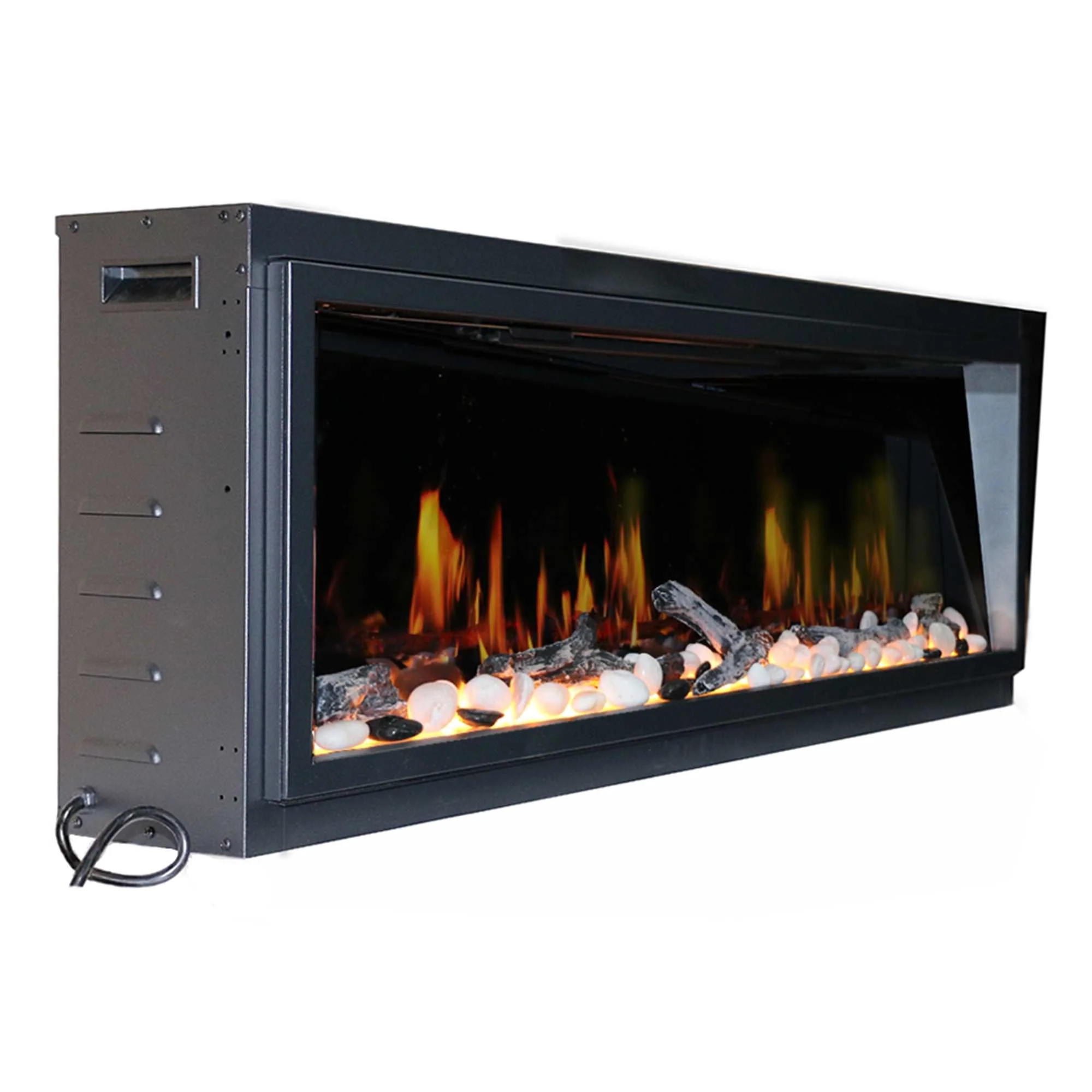 Litedeer Homes Latitude 45" Smart Electric Fireplace with Driftwood Log & River Rock - Image 15