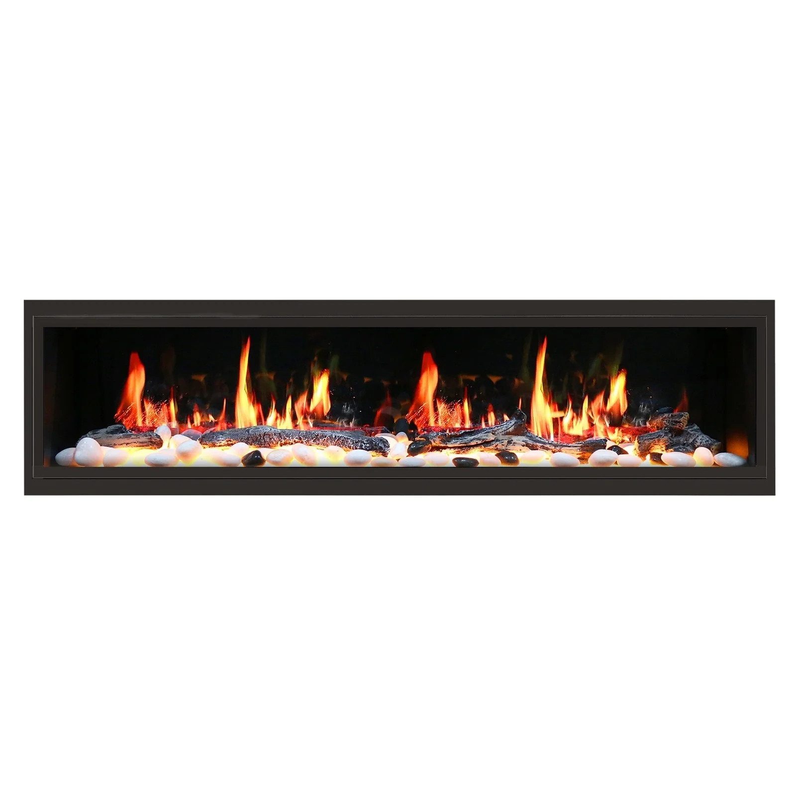 Litedeer Homes Latitude 45" Smart Electric Fireplace with Driftwood Log & River Rock - Image 16