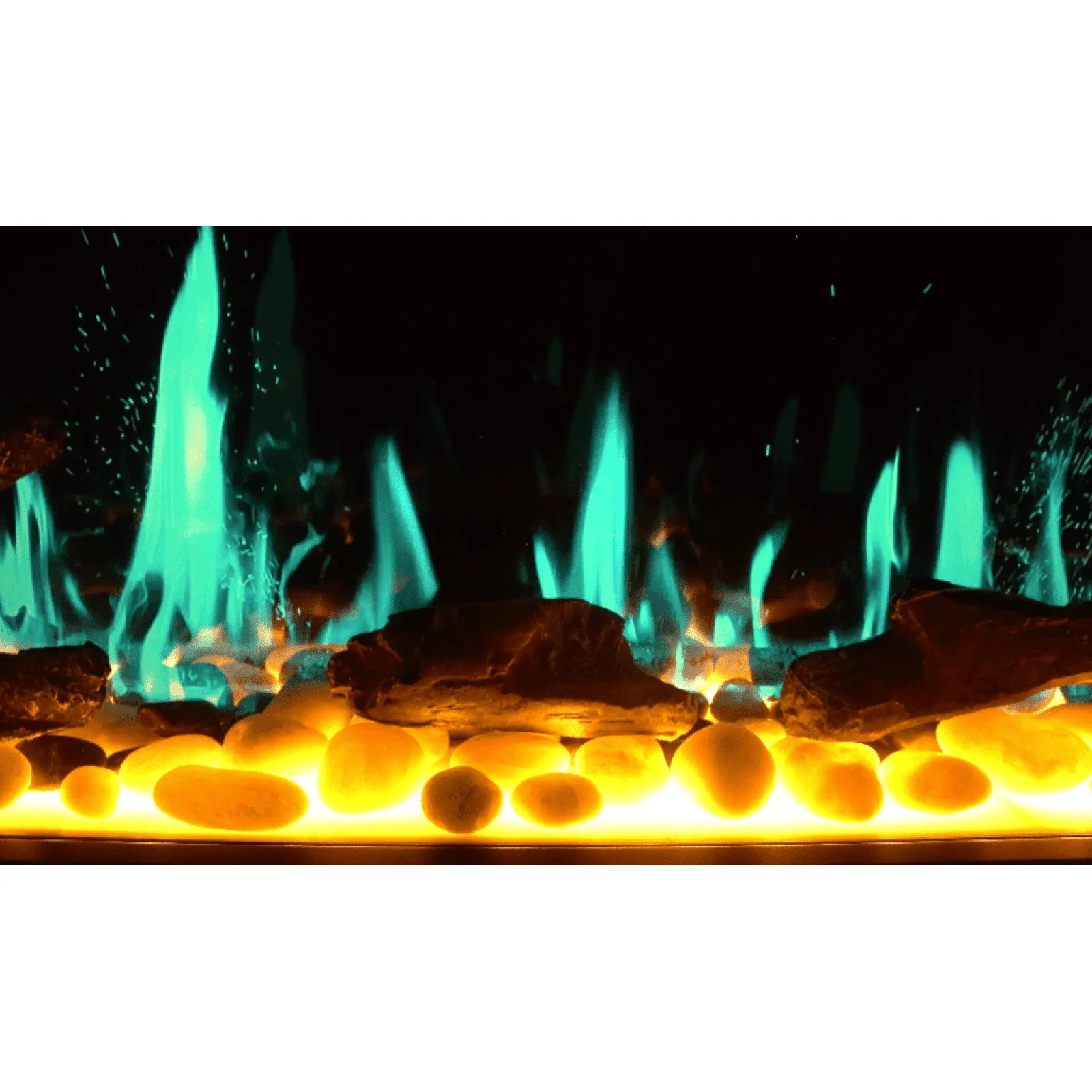 Litedeer Homes Latitude 65" Smart Electric Fireplace with App Driftwood Log & River Rock - Image 11