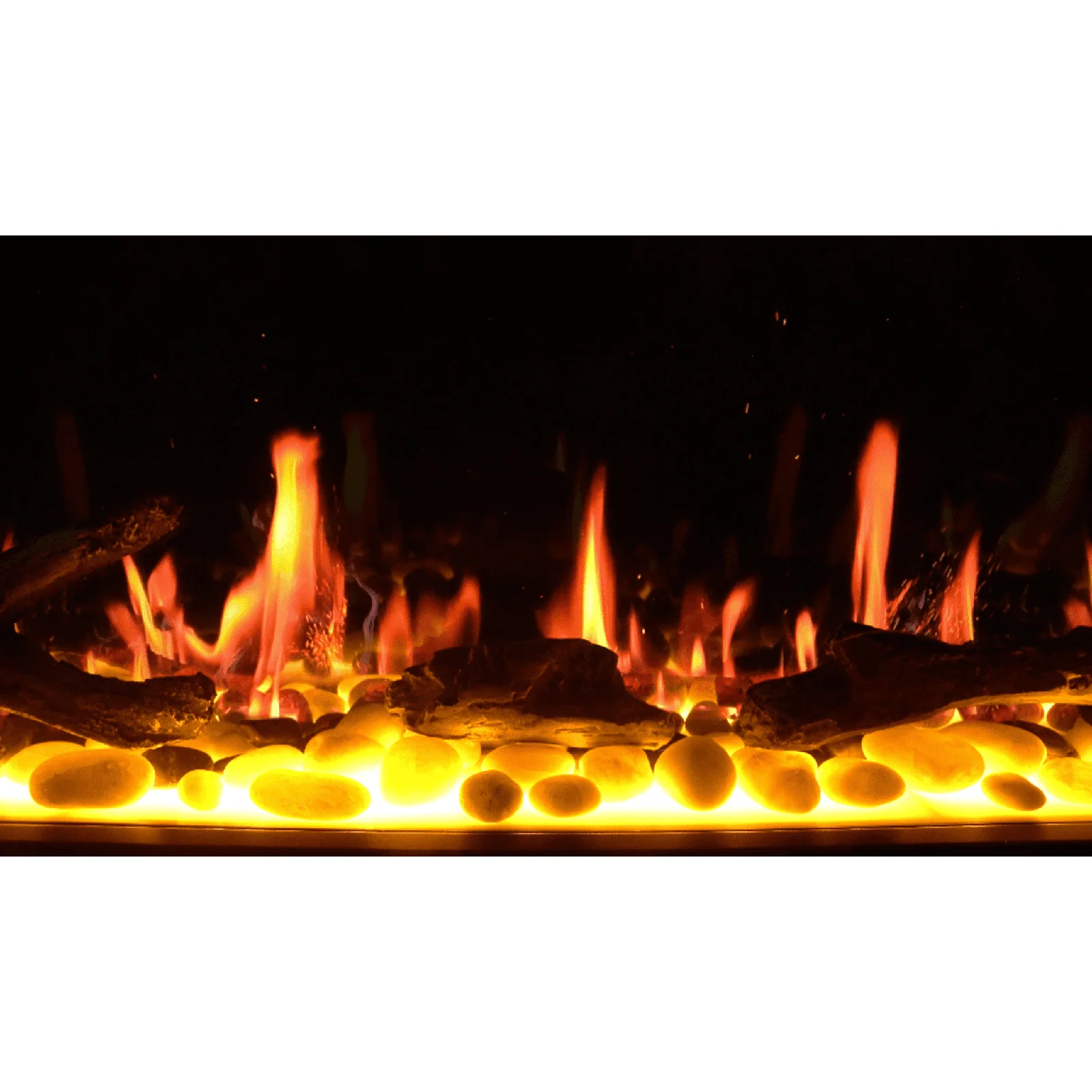 Litedeer Homes Latitude 65" Smart Electric Fireplace with App Driftwood Log & River Rock - Image 9