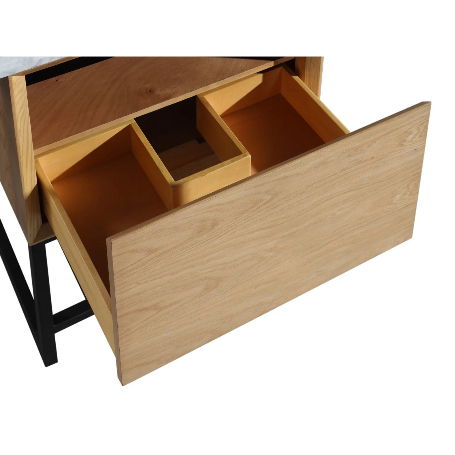 Laviva Alto 24” California White Oak Bathroom Vanity with Black Wood Marble Countertop 313SMR-24CO-BW - Image 3