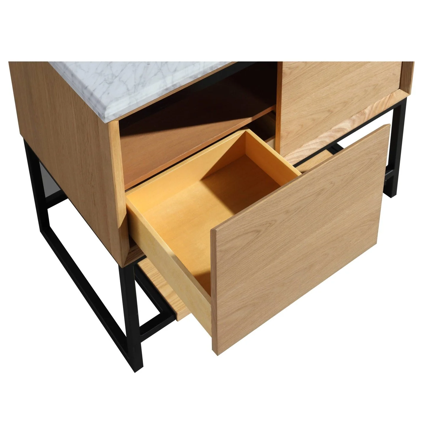 Laviva Alto 36" California White Oak Bathroom Vanity with Black Wood Marble Countertop 313SMR-36CO-BW - Image 4