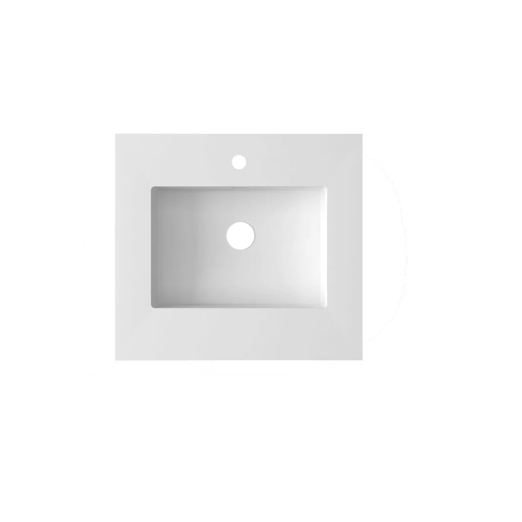 Laviva Forever VIVA Stone 24" Matte White Solid Surface Countertop with Integrated Sink 313SQ1HSS-24-MW - Image 4