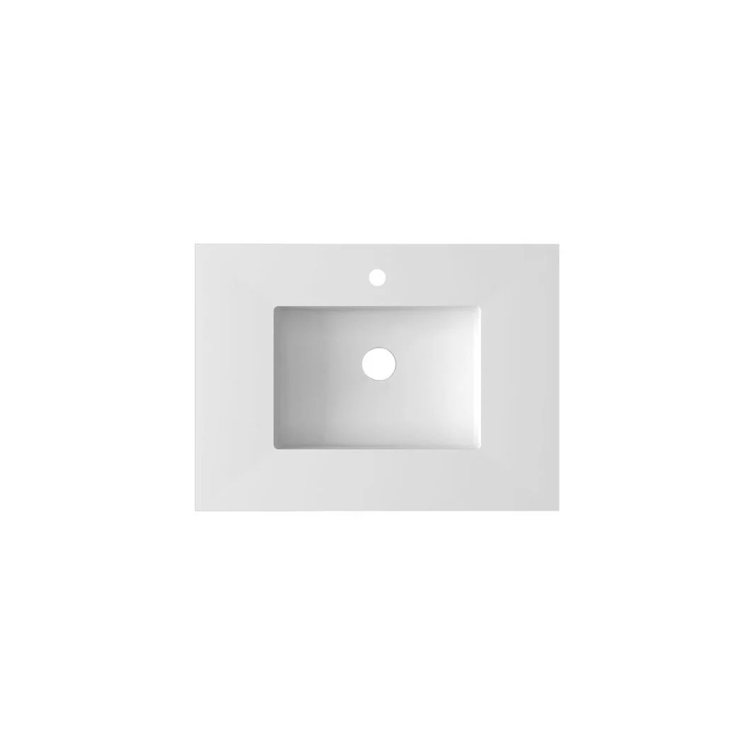 Laviva Forever VIVA Stone 30" Matte White Solid Surface Countertop with Integrated Sink 313SQ1HSS-30-MW - Image 4
