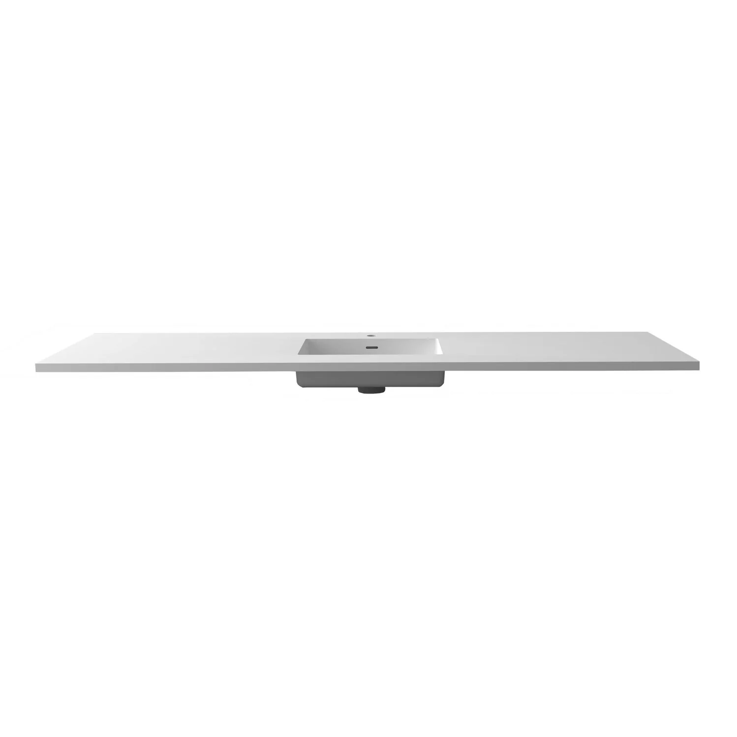 Laviva Forever VIVA Stone 66" Matte White Solid Surface Countertop with Single Integrated Sink 313SQ1HSS-66-MW - Image 4
